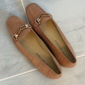Stuart Weitzman Tan Textured Loafers